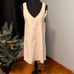 SHEIN Beige Corduroy Sleeveless Dress | Size S